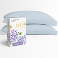 Carressa Linen 100% Egyptian Cotton Pillow Cases Set Of 2-600 Thread Count Light Blue Standard/Queen Pillowcase For Sleeping, So
