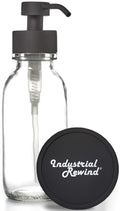 Clear Glass Soap Dispenser with Black Wide Mouth Metal Pump - 16oz Glass Jar Lotion Bottle by Industrial Rewind (Clear WM/Black)