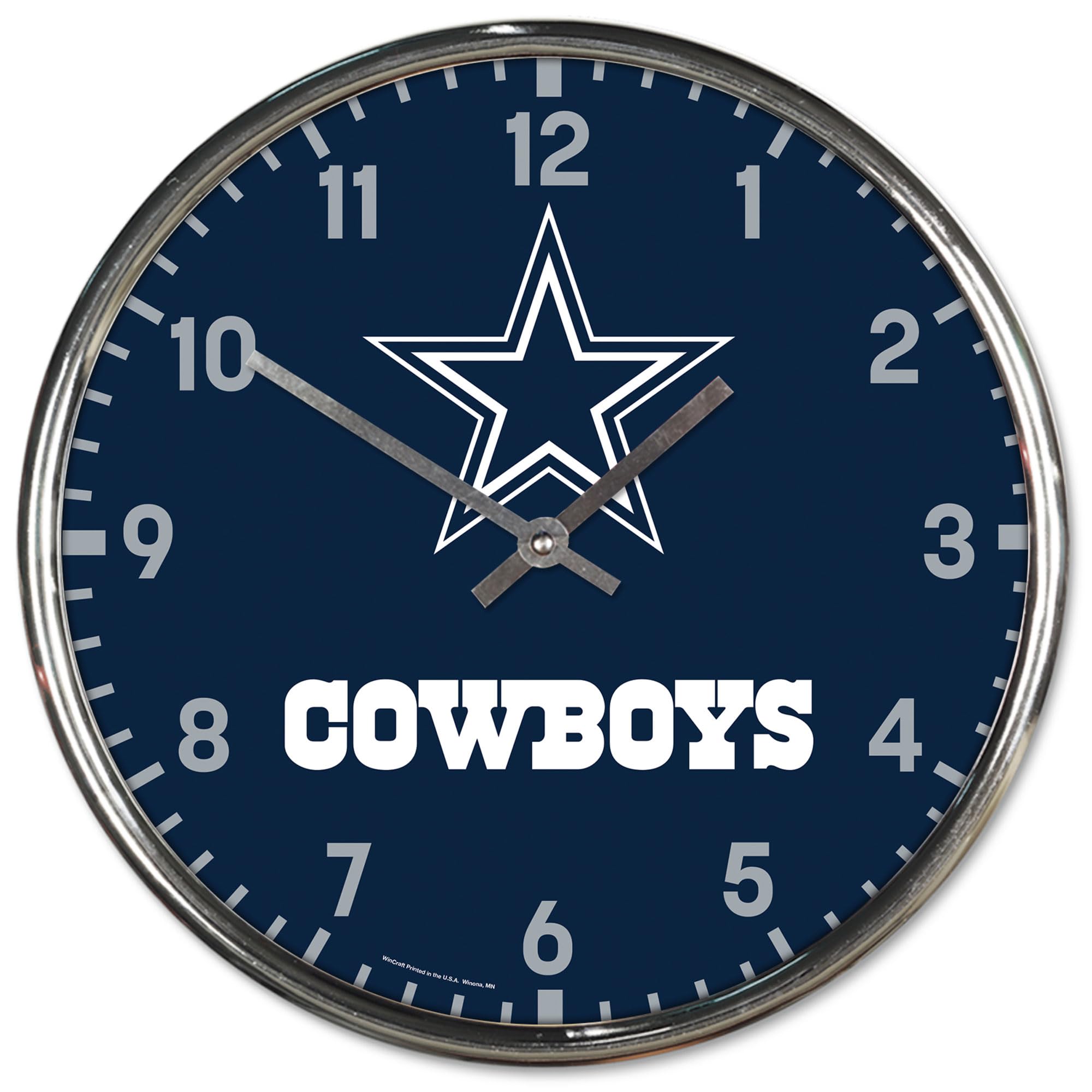 WinCraft Dallas Cowboys Chrome Wall Clock