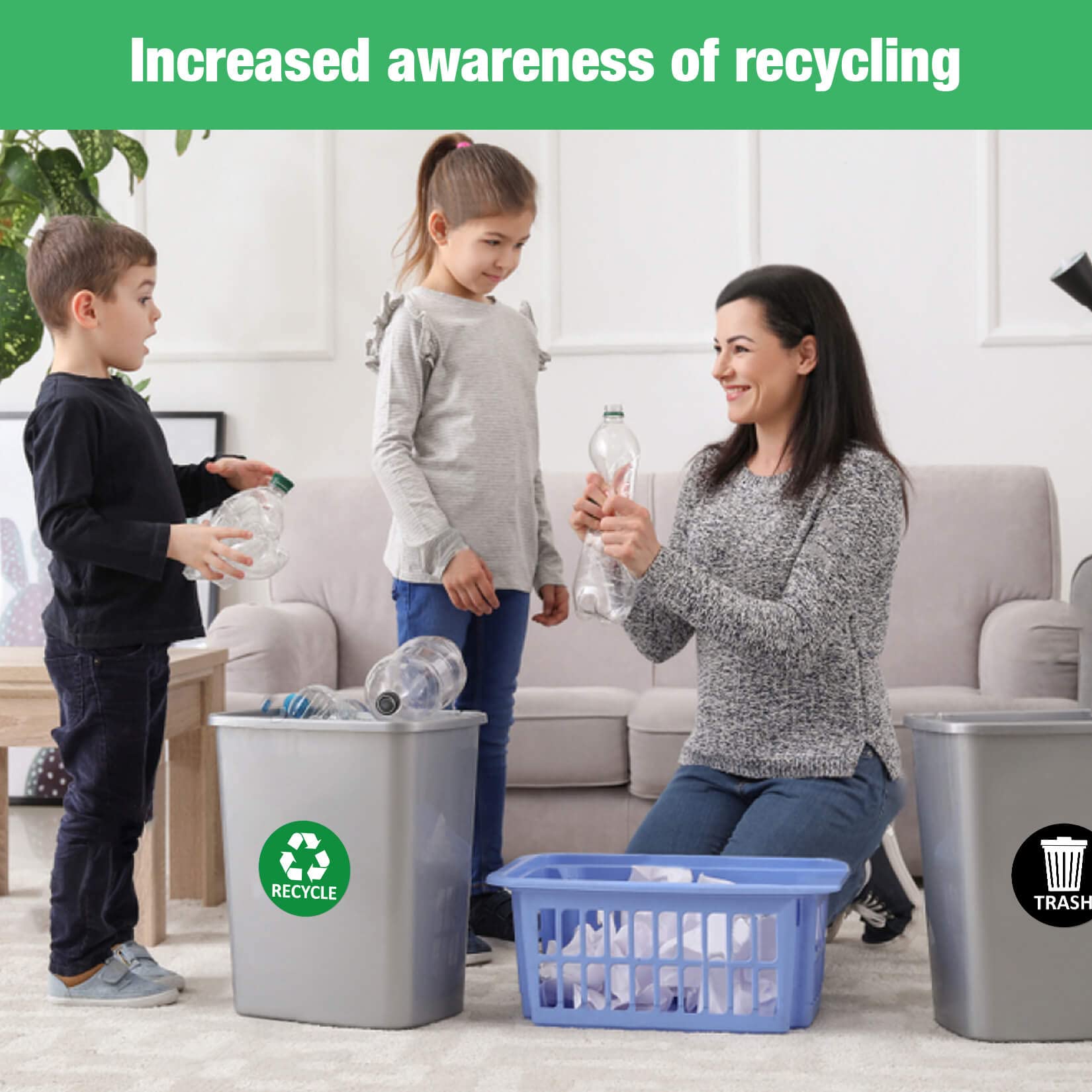 Sukh 6 Pack Recycle Sticker For Trash Can Large Sign Garbage Recycling Sticker Reuse Recycle Vinyl Perfect For Kitchen Necessity