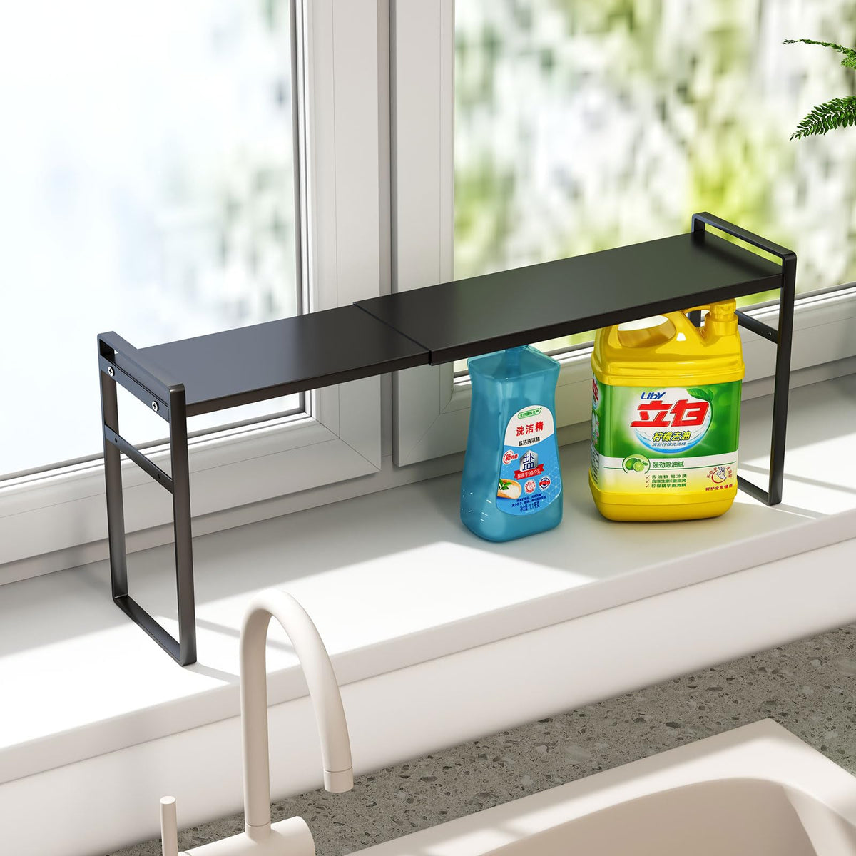Wochuangsi 1Pcs Small Narrow Tall Shelf For Windowsill Kitchen Organizer Window Sill Plant Shelf Stackable Shelves Bathroom Sill