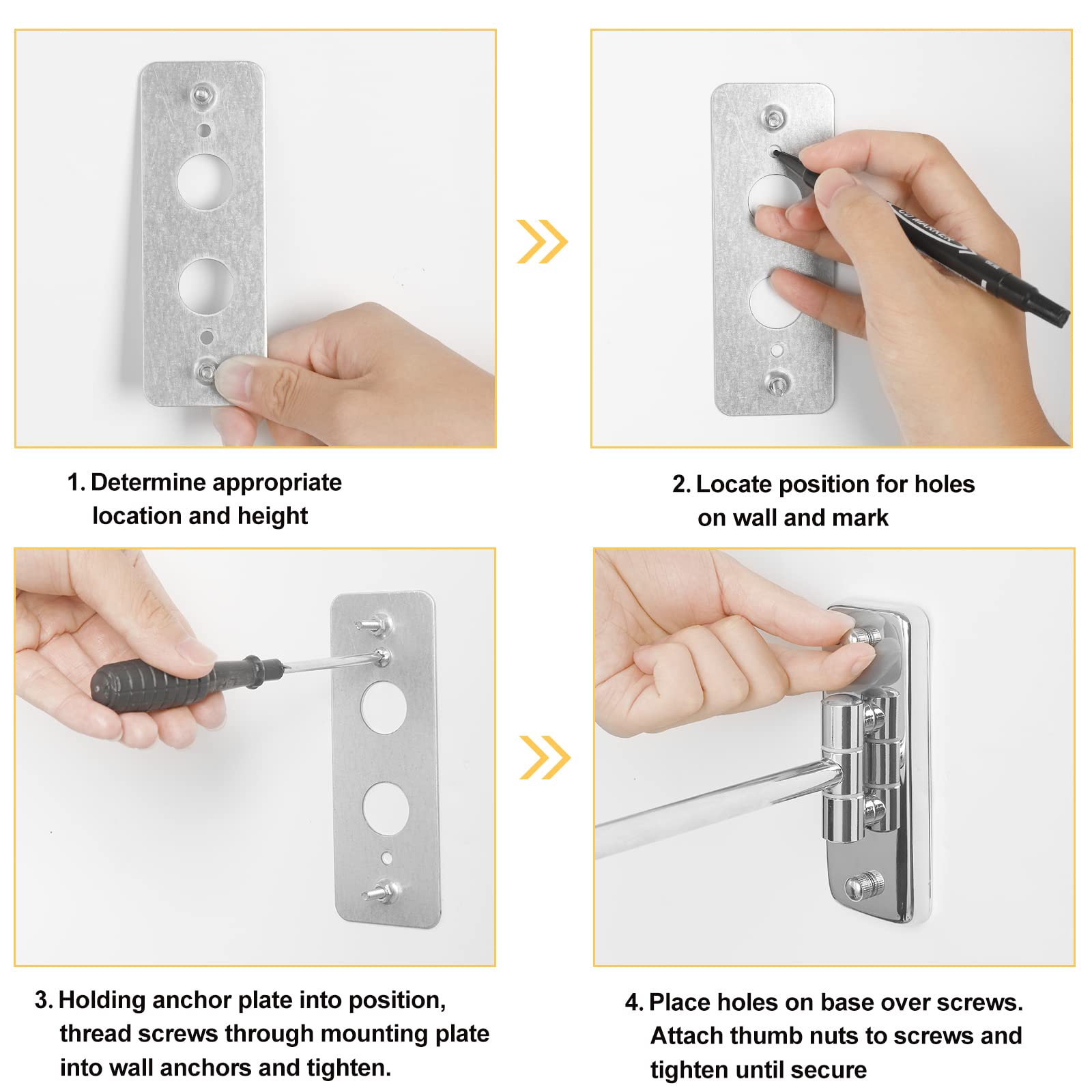 Ffowcye 9' Magnifying Wall Mounted Makeup Mirror, 1X/7X Double-Sided Bathroom Vanity Mirror, Swivel Extendable Shaving Mirror,
