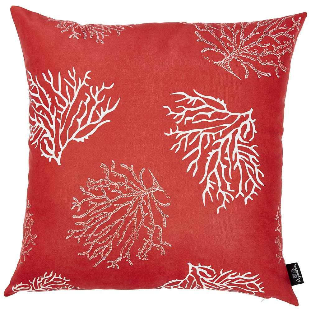 Pillows HomeRoots Multi Polyester 18'x18'Red Reef Decorative Throw Cover Printed