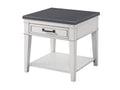 Martin Svensson Home Del Mar End Table, Antique White And Grey