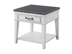 Martin Svensson Home Del Mar End Table, Antique White And Grey