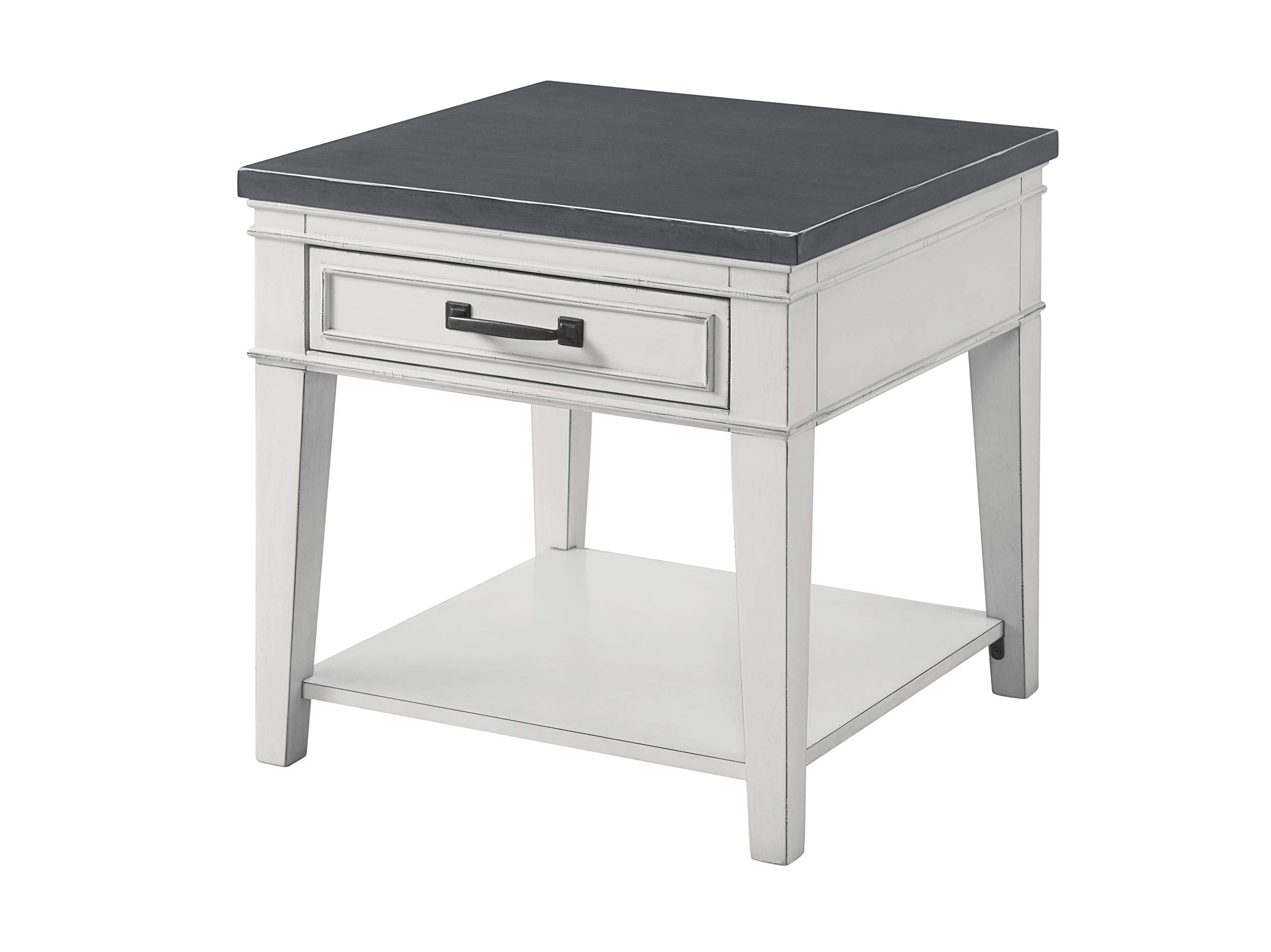 Martin Svensson Home Del Mar End Table, Antique White And Grey
