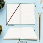 Soomeet Hardcover Journals 200 Pages, Leather Lined Journal Notebooks, A5 College Ruled Thick Classic With Pen Loop Notebook Jou