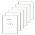 HAUS AND HUES White Oak 8x10 Picture Frame Set - Set of 6 8x10 Picture Frame Wood, White 8x10 Picture Frame Set of 6, Wooden Pic