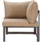 Modway Fortuna Corner Armchair - Brown Mocha Textile Outdoor Chair, Model EEI-1518-BRN-MOC