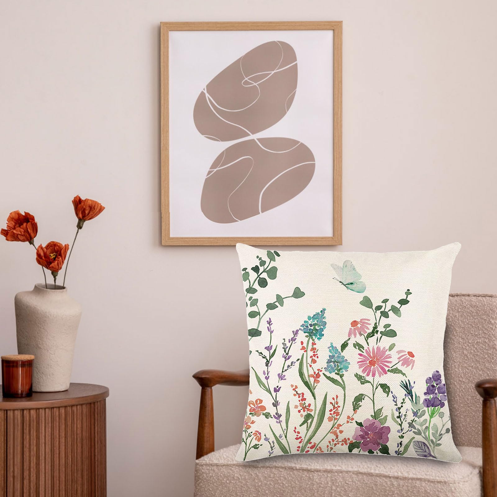 Onfaon Spring Decorations For Home - Spring Pillow Covers 18X18, Outdoor Pillow Covers Spring Farmhouse Throw Pillow Cover Garde