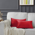 Gigizaza Red Velvet Decorative Throw Pillow Covers For Sofa Bed 2 Pack Soft Cushion Cover