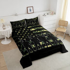 American Flag Comforter Set Twin For Boy Teen Armygreen Camouflage Down Comforter Adult Men Soldier Silhouettes Quilted Duvet Mi