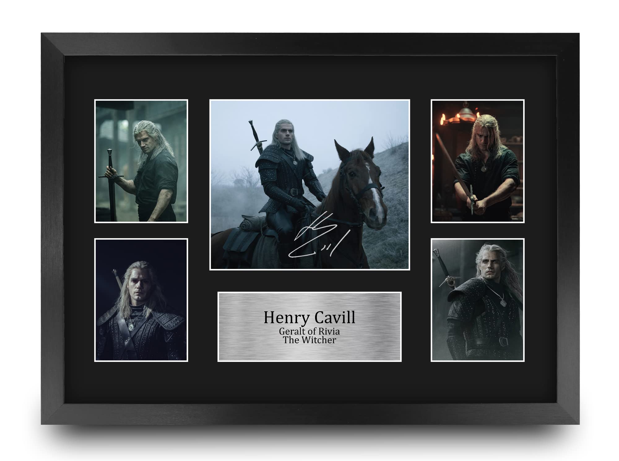 HWC Trading Henry Cavill The Witcher 16 x 12 inch (A3) Printed Gifts Signed Autograph Presentation Photo Montage Display for TV 