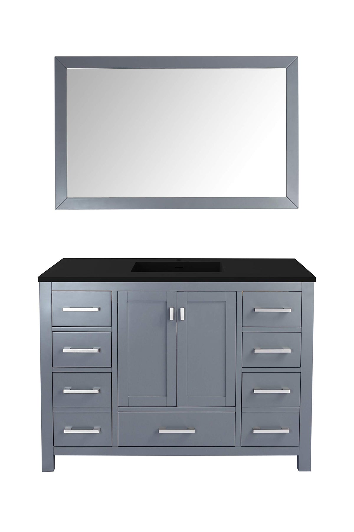 Laviva Wilson 48&quot; Wood Cabinet With Viva Stone Countertop In Gray/Matte Black