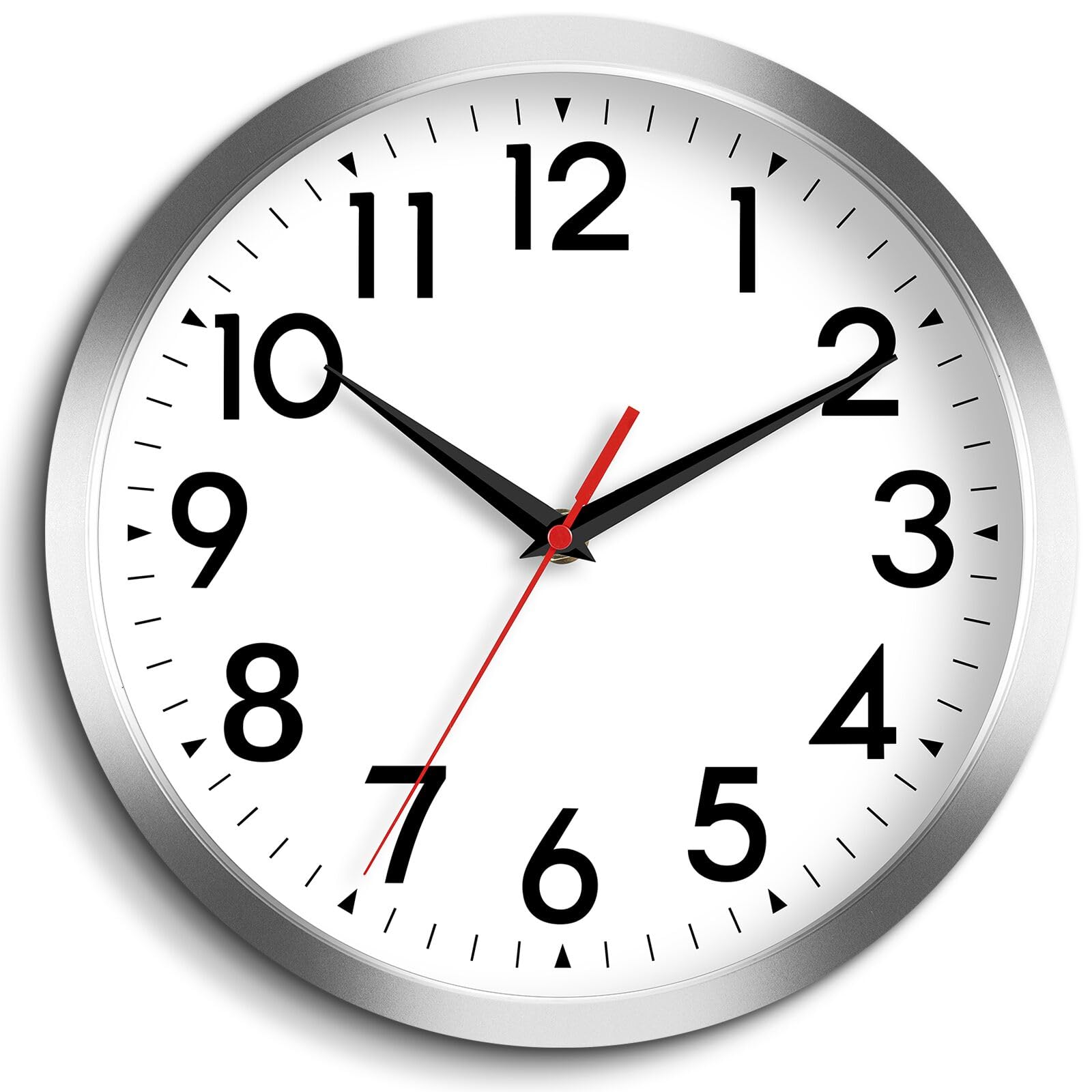 DAXSMY Wall Clock, Modern Wall Clocks Battery Operated, 10 Inch Simpel Silent Non-Ticking Clock Decorative for Kitchen, Office, 
