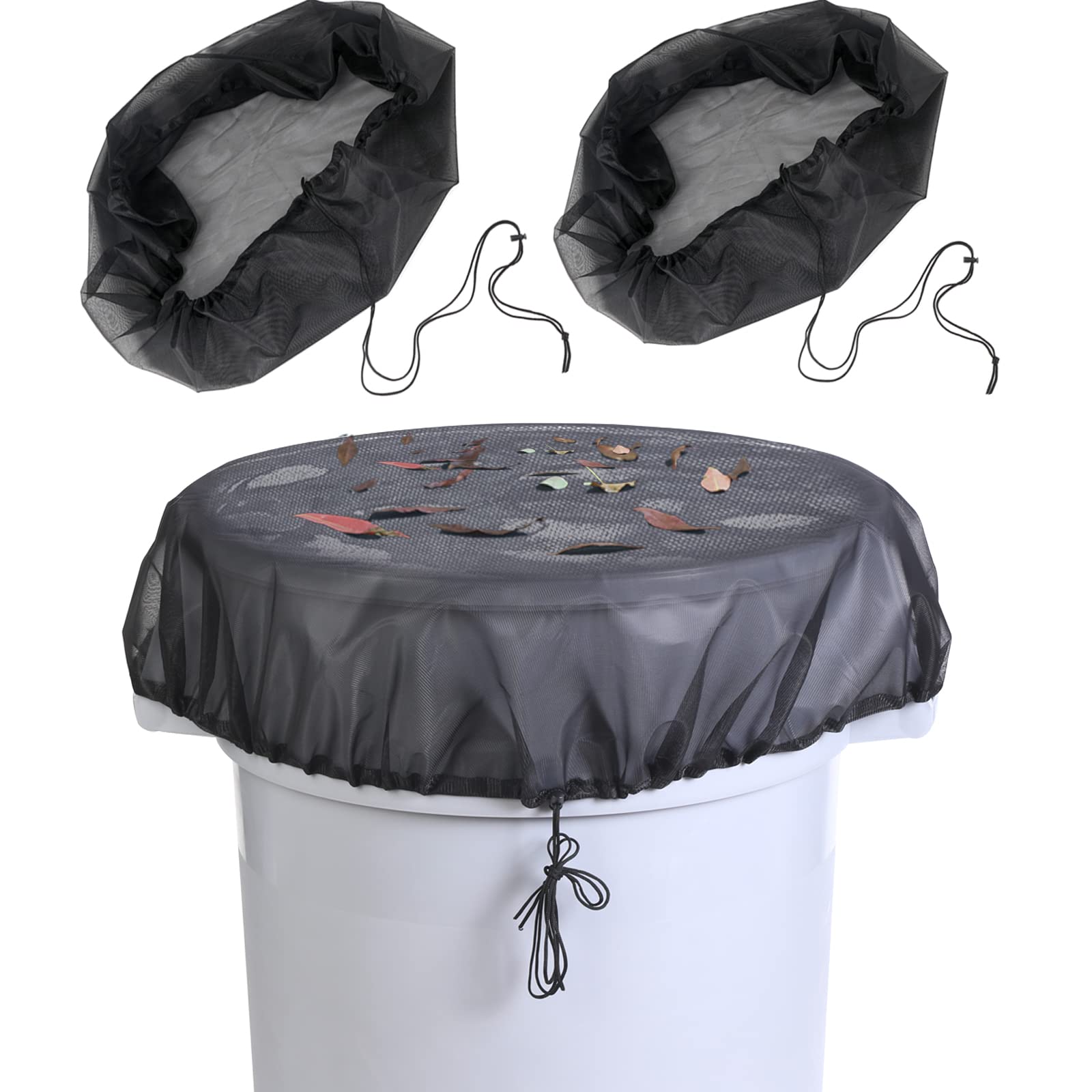 Owl Focus 37.5 Inch Mesh Cover For Rain Barrel,Rain Bucket Leaf Filter Screen Cover,Pack Of 2