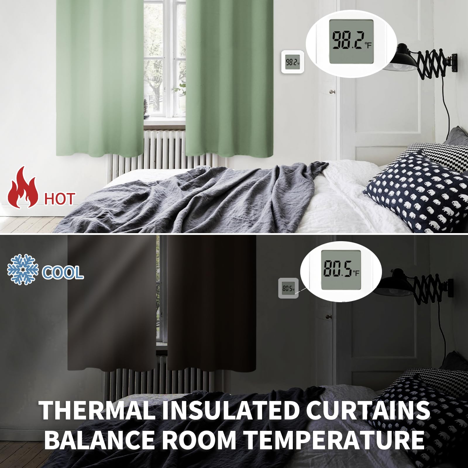 Bgment Olive Green Blackout Curtains 63 Inch Length For Bedroom - Rod Pocket Thermal Insulated Room Darkening Drapes For Living Room Office, 52 X 63 Inch, 2 Panels