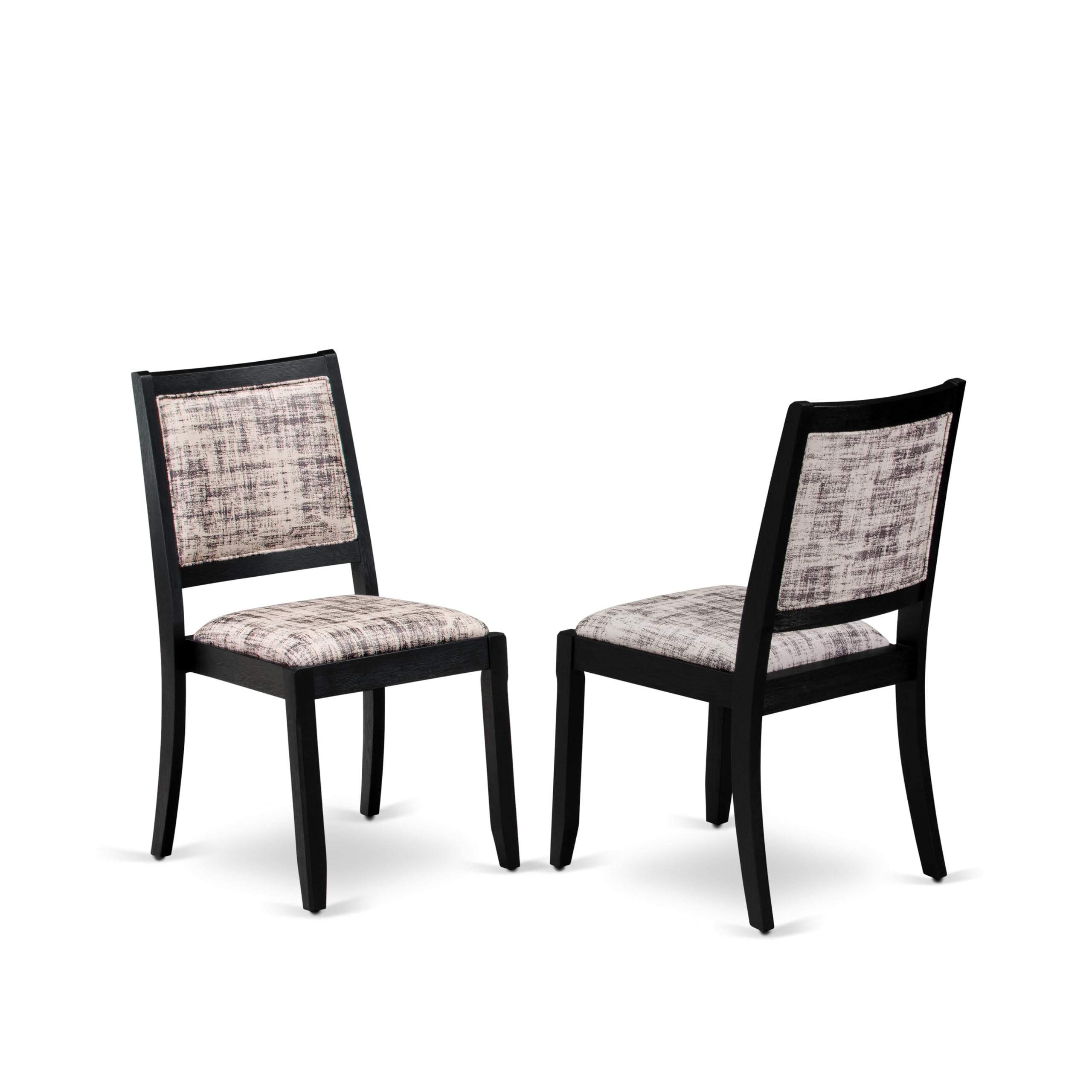 Luxe by East West Furniture - X02X2-206-30 - 5-pc Dining Table Set a Kitchen Table and 2 wooden Benches and 2 Wire Brushed Black Faux Leather Stackable Chairs, 39x120 Inch, Wire Brushed Black