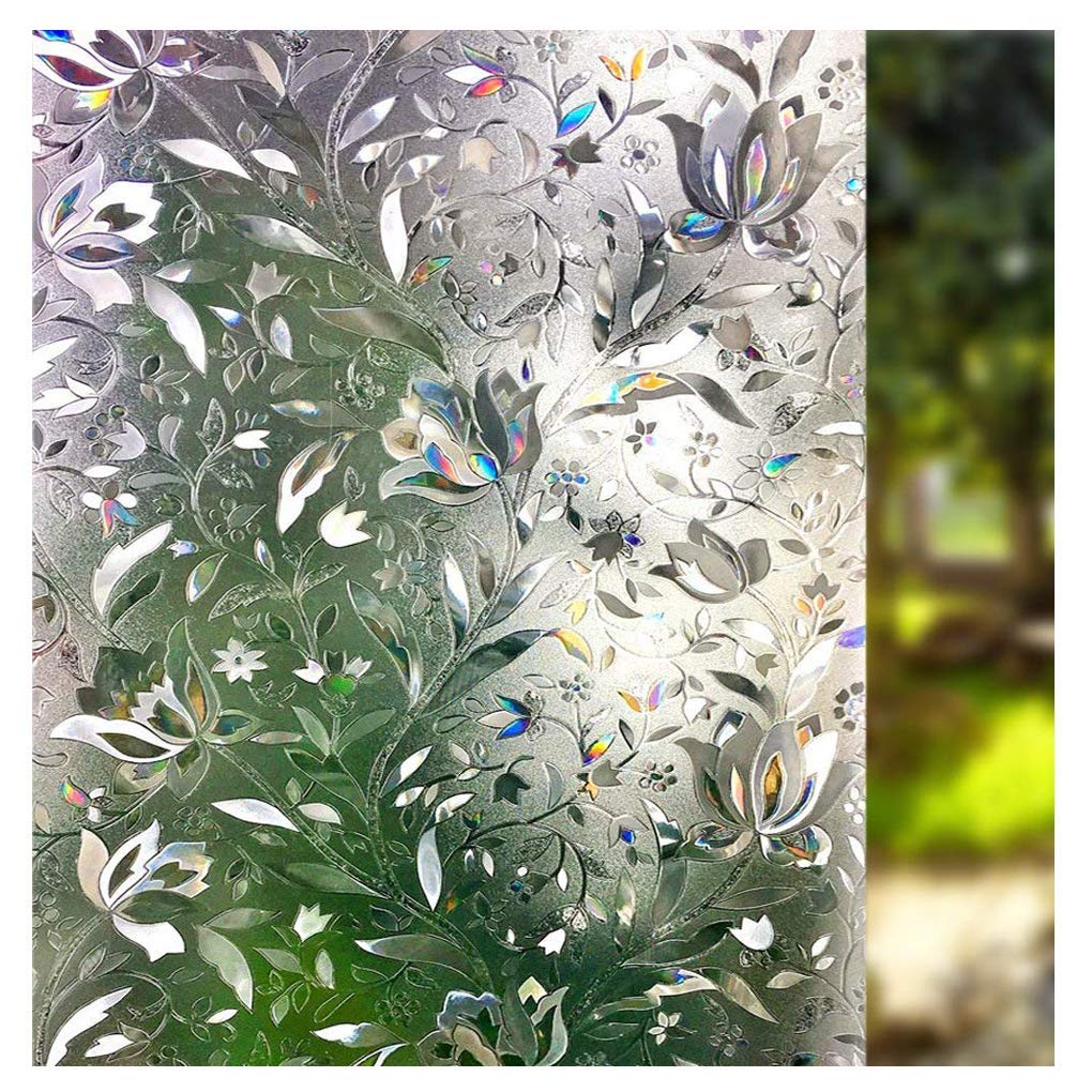 LEMON CLOUD Window Film, Decorative Window Privacy Film, 3D Stained Glass Window Sticker,Anti-UV Sun Blocker Heat Control for Ho