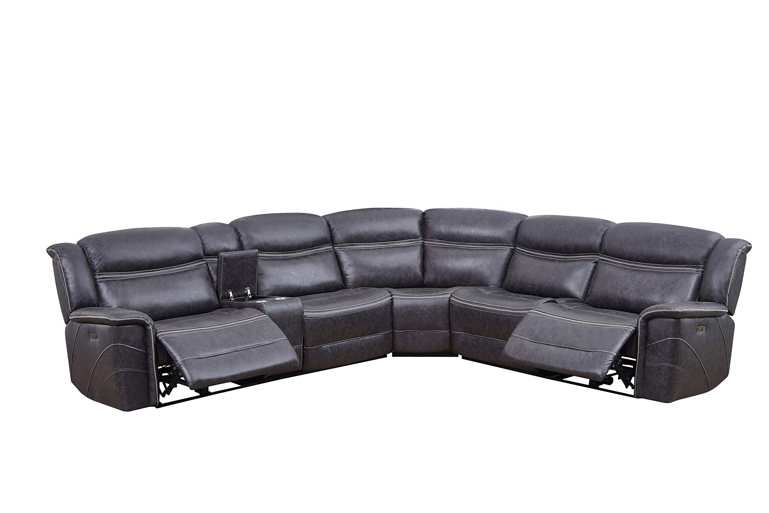 Coaster Home Furnishings Bluefield 6-Piece Modular Motion Charcoal Sectional