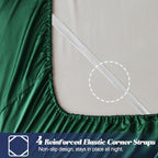 Mr&Hm Satin Fitted Sheet Full Size, Silky Bottom Sheet With Elastic Corner Straps, Deep Pocket Up To 15 Inch, No More Slipping O