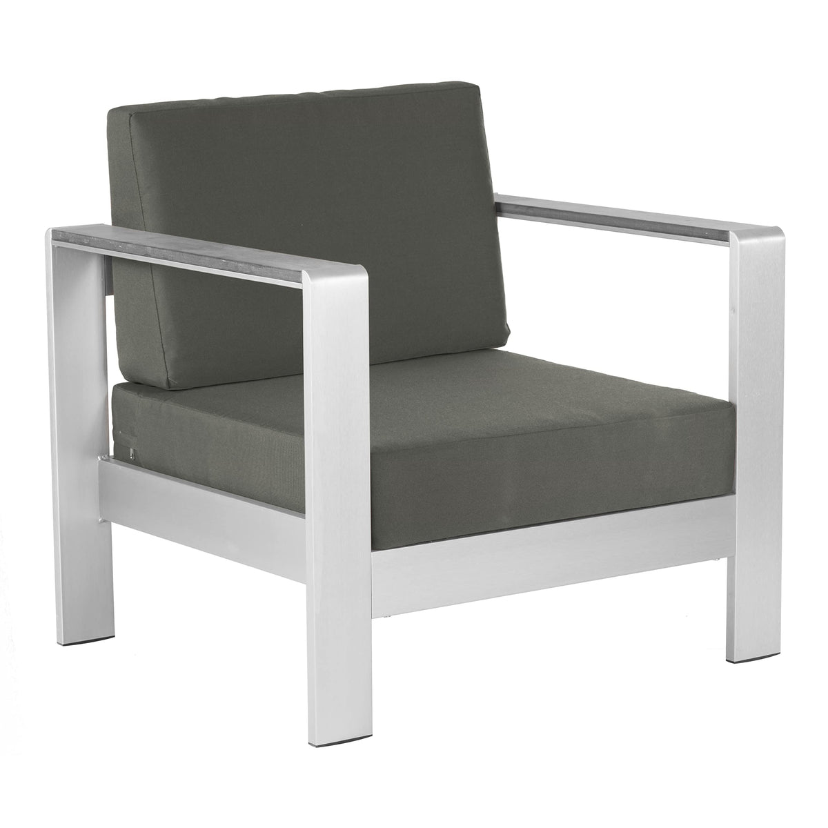 Zuo Modern - Cosmopolitan Arm Chair Gray - Modern - Seating - Aluminum, Foam, 100% Olefin - Outdoor - 30.7In Height