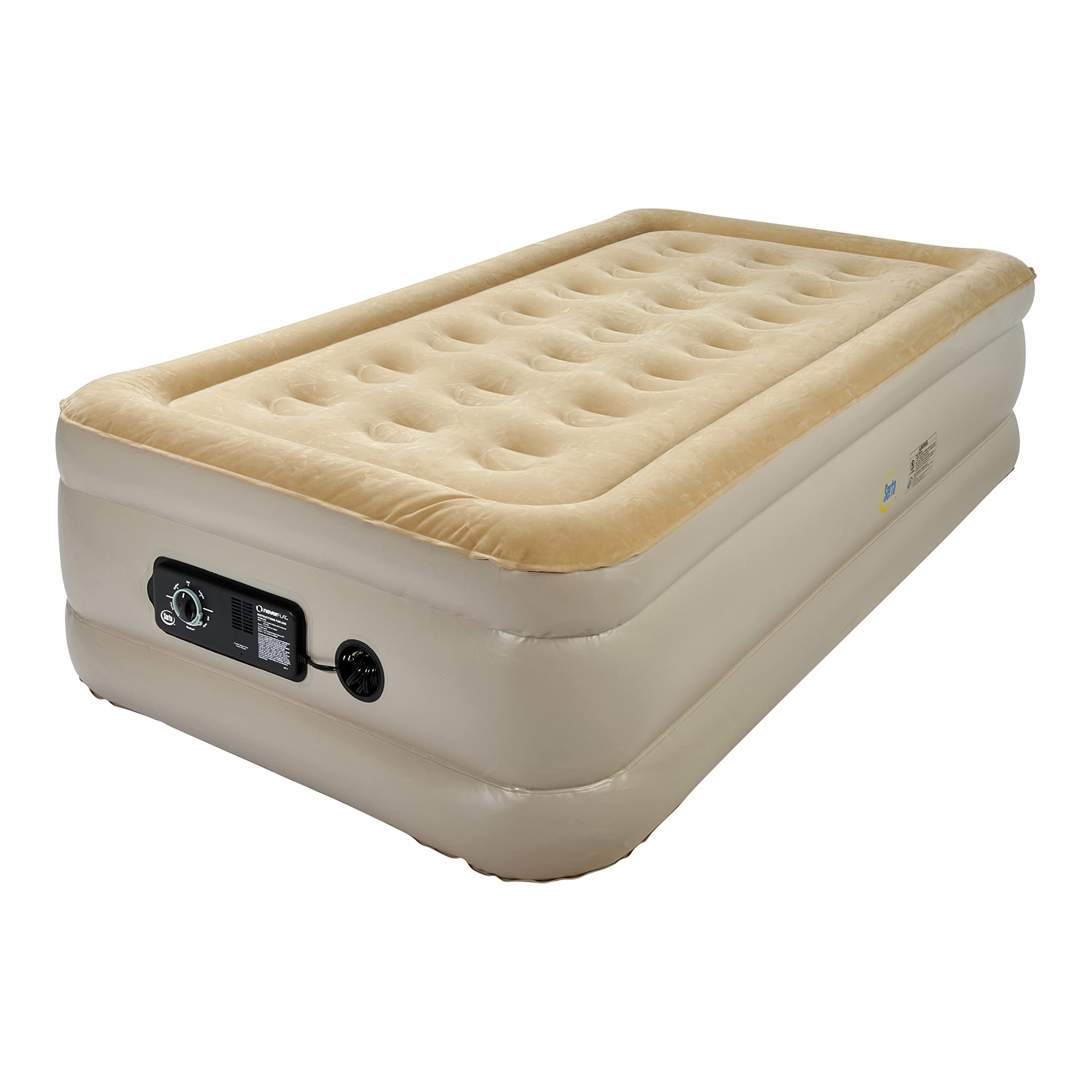Serta Raised Air Mattress With Never Flat Pump | Size: Twin 18' | Luxury Inflatable Mattress With Built In Air Pump To Ensure A