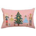 Christmas Pillow Covers 12X20 Inch Pink Nutcracker Christmas Decor Winter Holiday Party Cushion Case Decoration For Sofa Couch