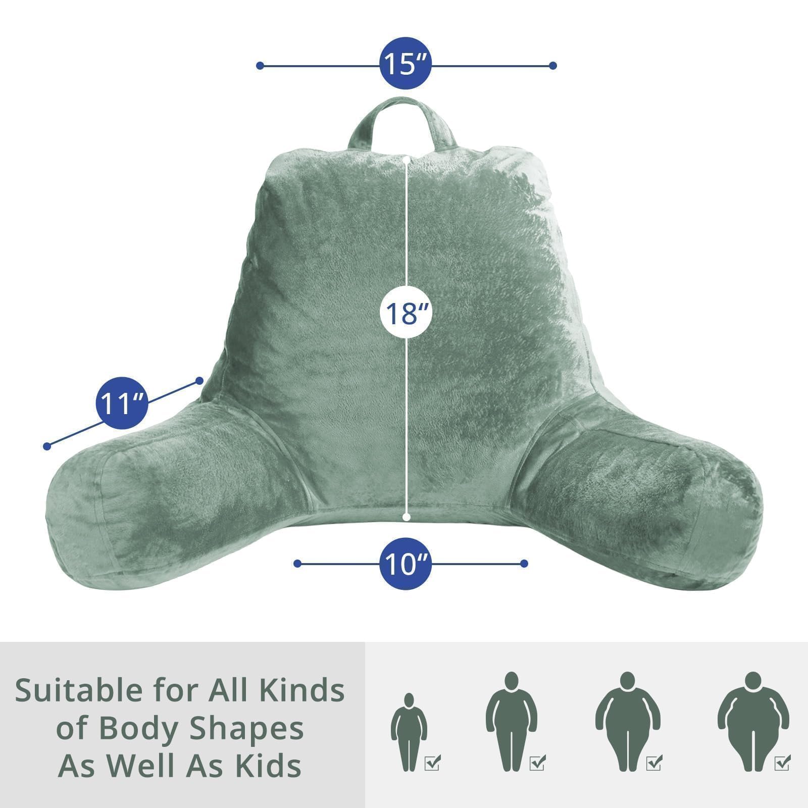 Sasttie Reading Pillow For Sitting In Bed Adult, Velvet Back Pillow For Bed Sitting Up, Backrest Back Support Chair Pillow, Coll