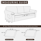 Easy-Going 7 Pieces Stretch Couch Cover Washable Sofa Cover Set For 3 Backrest And Seat Cushion Couch Anti-Slip Sofa Slipcover F
