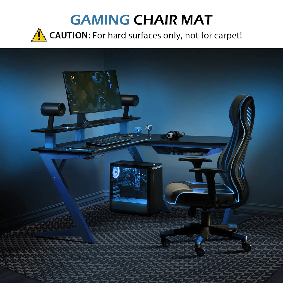 Office Chair Mat For Hard Floor, Sallous 63' X 51' Large Office Chair Mat, Gaming Chair Mat For Hardwood Floor, Multi-Purpose Floor Protector Desk Chair Mat For Home Office (Black)