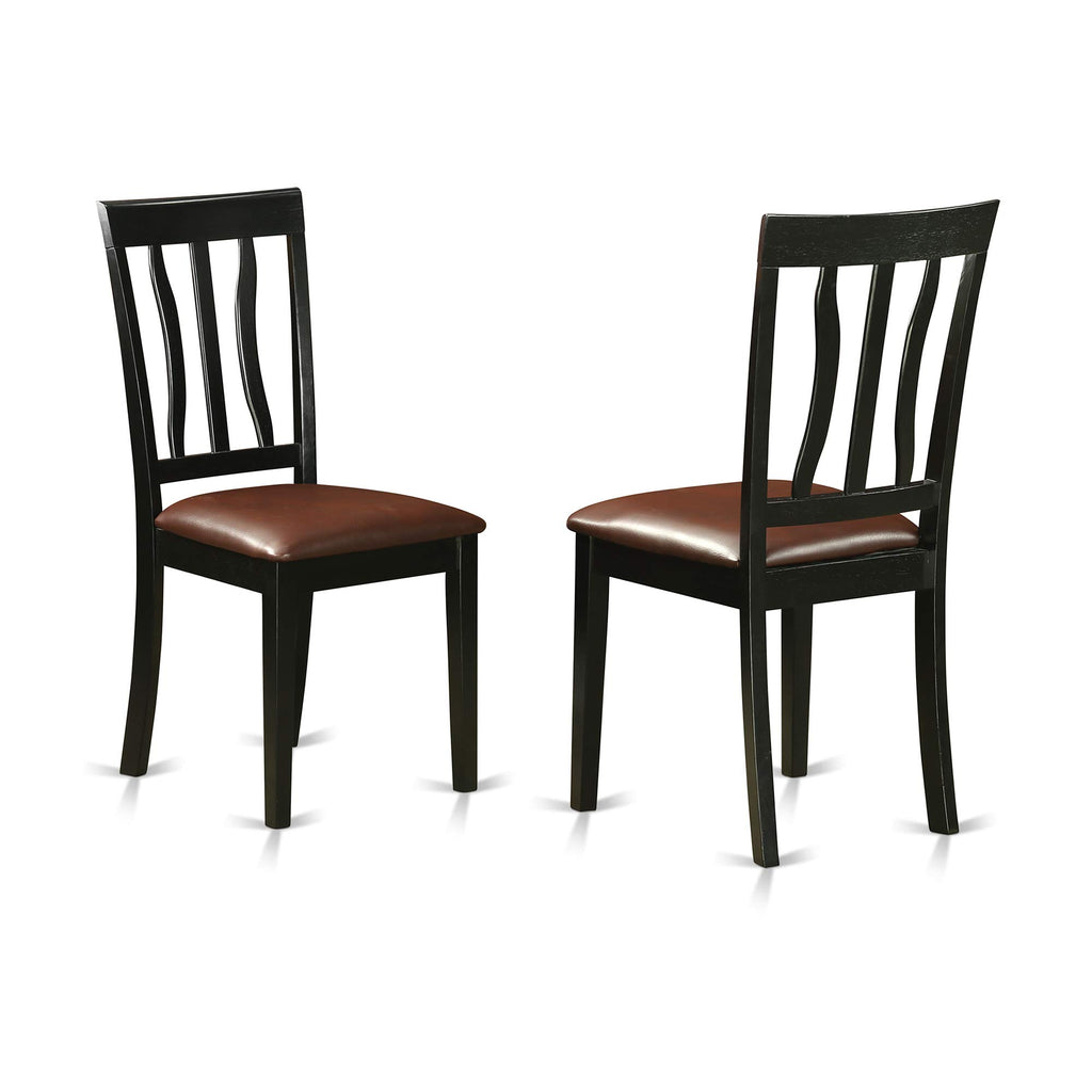 East West Furniture NIAN6-BCH-LC 6 Piece Dining Table Set Contains a Rectangle Dining Room Table with Butterfly Leaf and 4 Faux Leather Upholstered Chairs with a Bench, 36x66 Inch, Black & Cherry