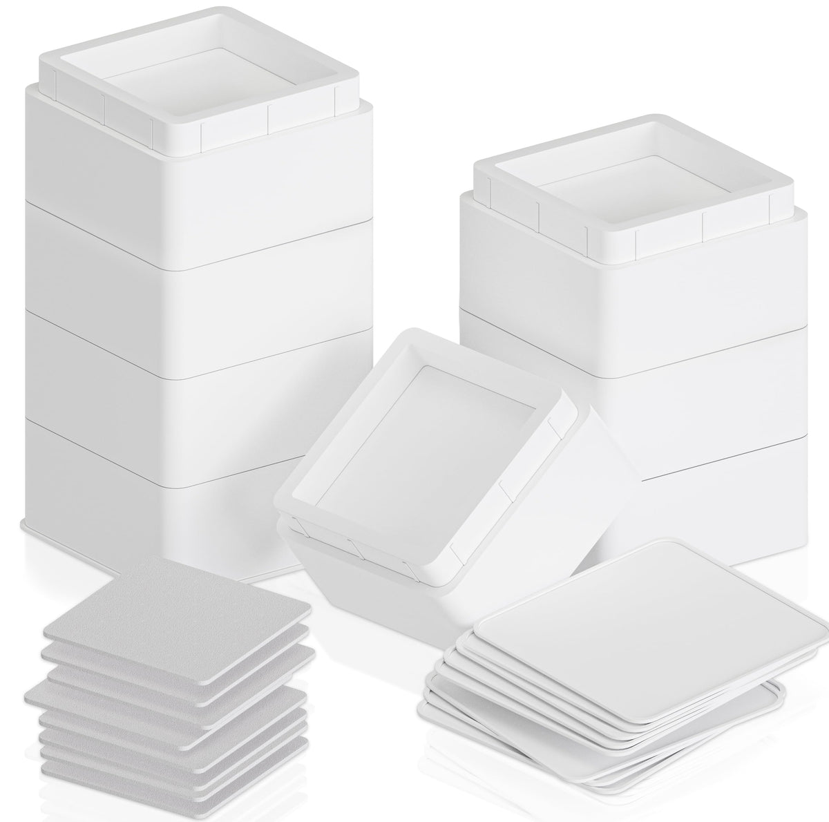 Utopia Bedding Bed Risers 2 Inch - Pack Of 8 - Adjustable Furniture Risers 2 & 4 Inch - Anti Slip Foam & Rubber Pad - Stackable