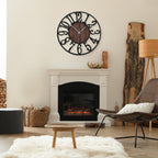 1St Owned Large Wall Clocks For Living Room Decor- Modern Decorative 20 Inch Silent Non Ticking Black Metal Clocks For Farmhouse