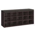 Vasagle Shoe Bench With Cushion, Storage Bench With Padded Seat, Entryway Bench With 15 Compartments, For Bedroom, 11.8 X 41.3 X 18.9 Inches, Espresso Brown And Chestnut Brown Ulhs15Br