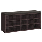 Vasagle Shoe Bench With Cushion, Storage Bench With Padded Seat, Entryway Bench With 15 Compartments, For Bedroom, 11.8 X 41.3 X 18.9 Inches, Espresso Brown And Chestnut Brown Ulhs15Br