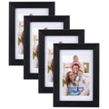 Giftgarden 4x6 Picture Frame Set of 4, Matted to 3.5x5 Pictures with Mats or 4x6 Photos without Mat, Wall or Tabletop Display, B