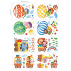 Decowall Ds-8006P8024 Animal Train And Hot Air Balloons Kids Wall Stickers Wall Decals Peel And Stick Removable Wall Stickers Fo