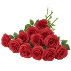 Helera 12pcs Roses Artificial Flowers Fake Roses Red Silk Roses Flowers Rose with Long Stems for Wedding Home Party Centerpieces
