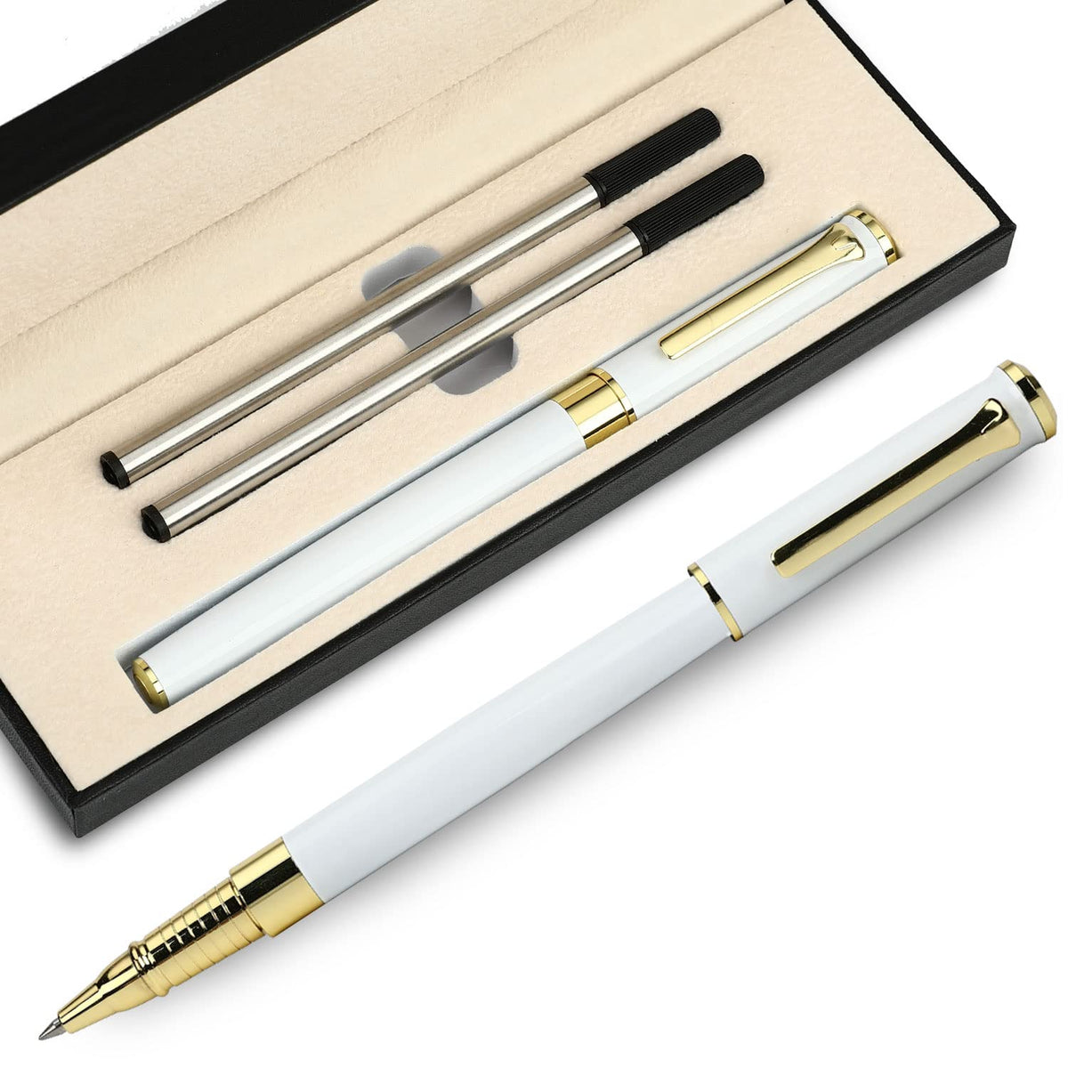 Yivonka Luxury Ballpoint Pen Black Refill Line Width 0.5Mm,Best Office Pen Gift For Men & Women Professional Executive,Nice Ball