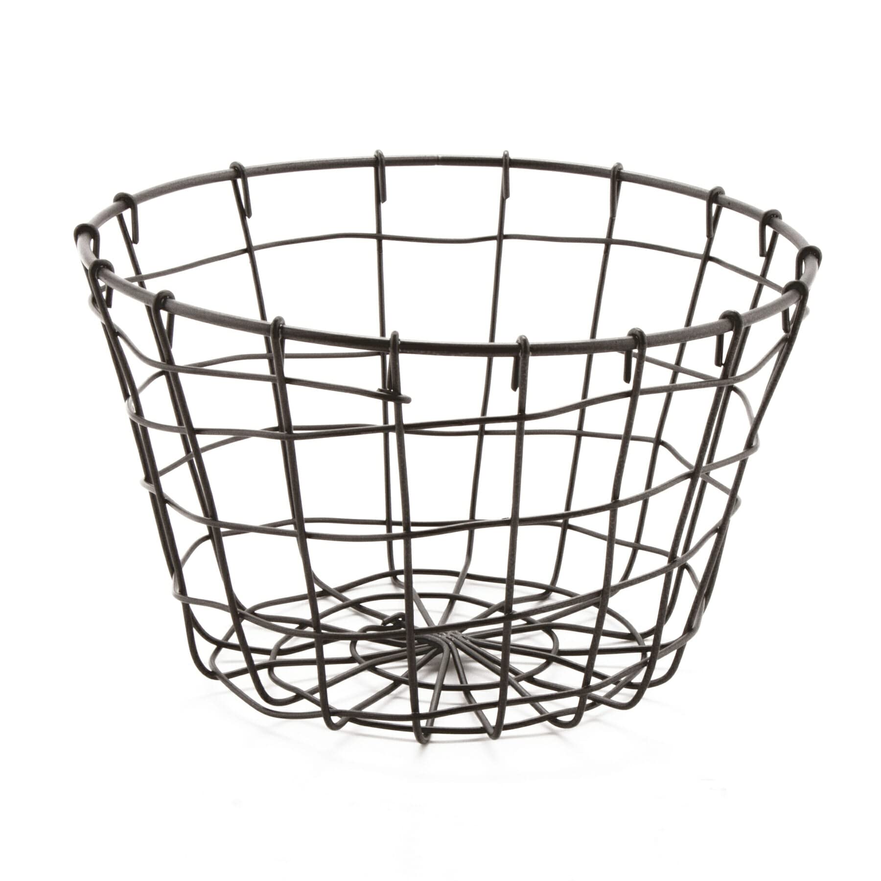 G.E.T. WB-317-MG Heavy Duty Iron Wire Utility Storage Basket, Round, 8'' x 8'', Grey