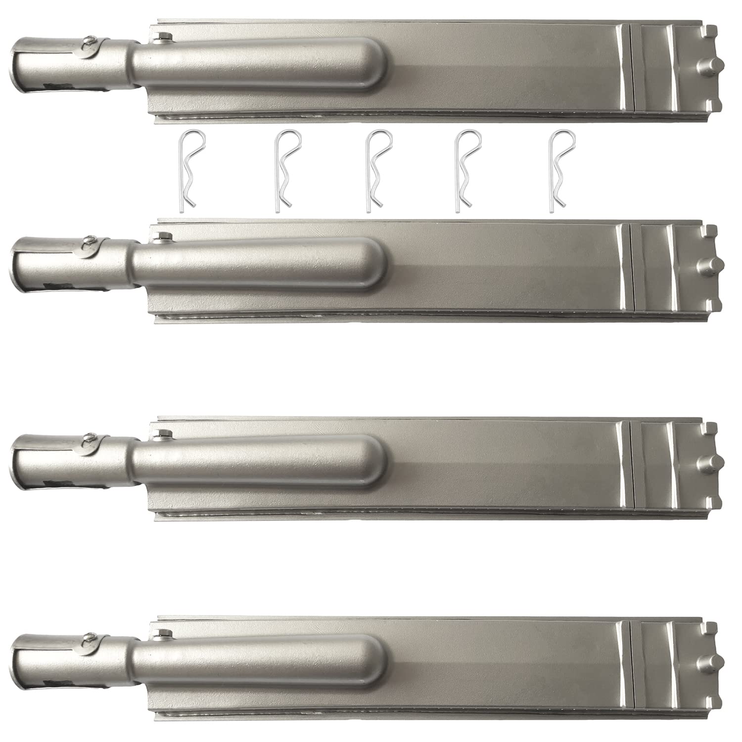 Heavy Duty Cast Stainless Steel Bbq Grill Burner 4 Pack For Bull, Replacement Parts For Cal Flame Blaze Turbo Beefeater Lion The