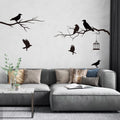 SUPERDANT Raven Wall Decal Crow Decor Gothic Wall Decals Tree Branch Stickers Black DIY Wall Art Decorations for Family Themed T