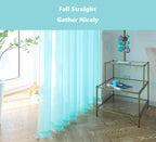 Pi Sheer Curtains 63 Inches Long,Light Window Treatment Airy Voile With Rod Pocket For Kitchen/Bedroom/Living Room/Small Window 2 Panels (W42Xl63,Lake Blue)