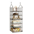 5 Tier Closet Hanging Organizer and Storage Separable Hanging Closet Shelves with 4 Hanging Hooks 2 Adjustable Dividers, Wire St