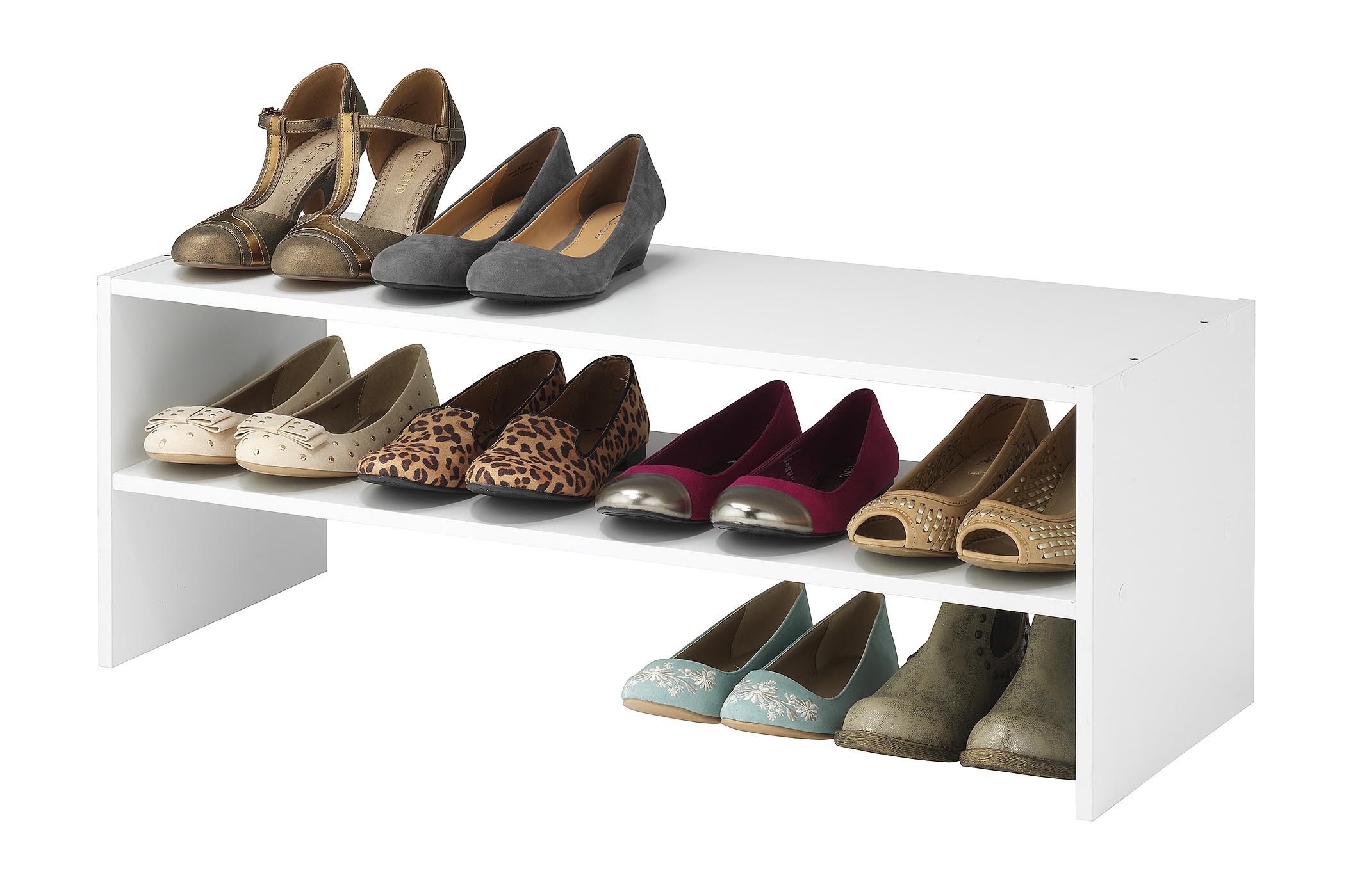 Whitmor Stackable 31' Extra Wide 2-Shelf Storage Organizer, White