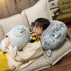 Ehotong Cute Blob Seal Pillow, Chubby Seal Plush Hug Pillow Soft Stuffed Animal Toy (White, 24')