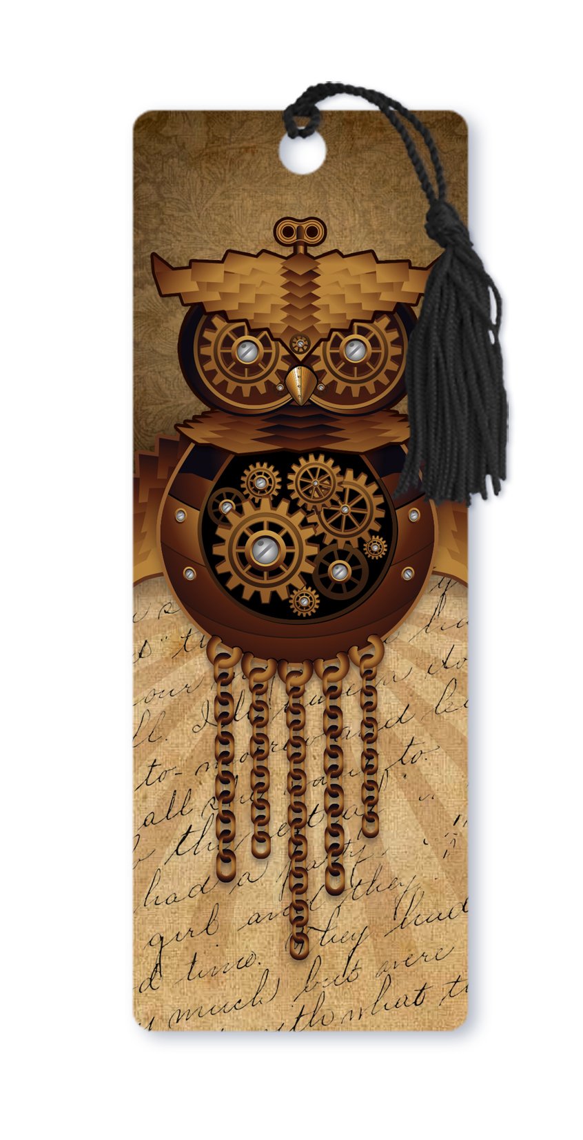 Dimension 9 3D Lenticular Bookmark With Tassel, Steampunk Owl (Lbm422)