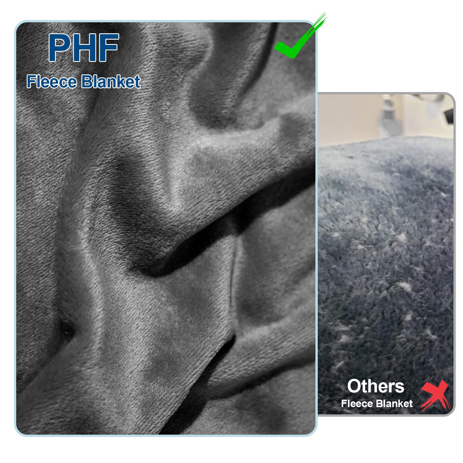 Phf Ultra Soft Fleece Blanket Twin Size, No Shed No Pilling Luxury Plush Cozy 300Gsm Lightweight Blanket For Bed, Couch, Chair, Sofa Suitable For All Season, 66' X 90', Dark Grey