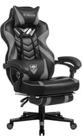 Vonesse Gaming Chair for Adults,Computer Chair with High Back,Big and Tall Gaming Chairs with Footrest and Massage,Reclining Gam